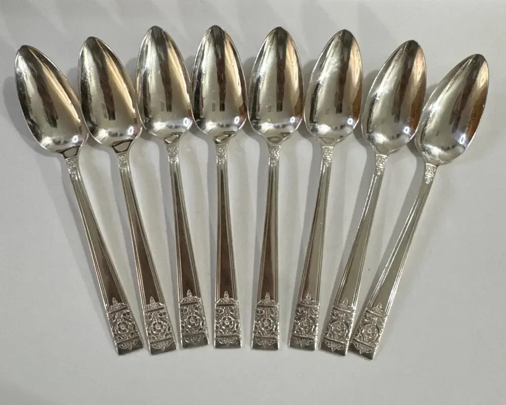 Set Of 8 Fruit Spoons National Silver Co Inauguration Silverplate